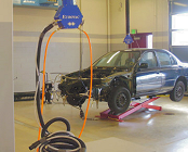 Vacuum system for auto body repair shop.