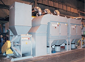 Cartridge dust collector removes cast iron dust.