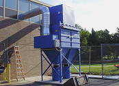 Cartridge collector removes welding smoke.