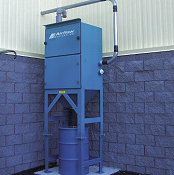 High vacuum system collects fiberglass dust.