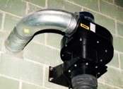 Ventilation blower connected to arm.